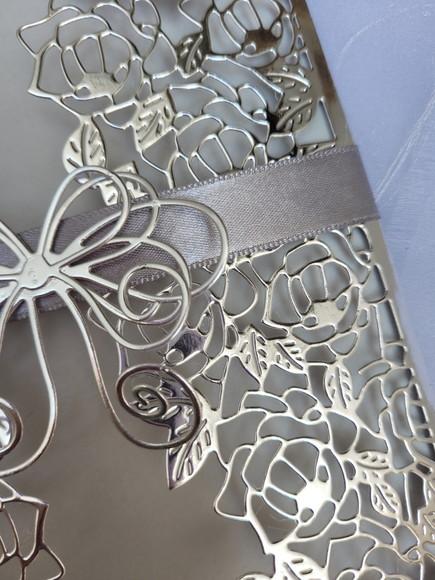 Envelope Prata Metalizado para convite Modelo Folhas