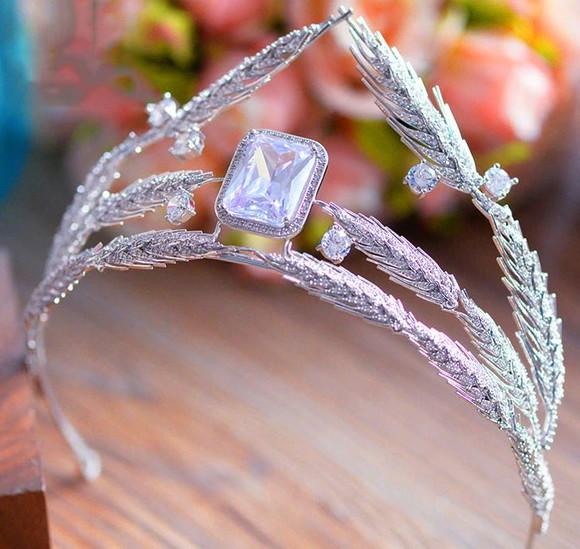 Coroa Tiara de zircônia trigo