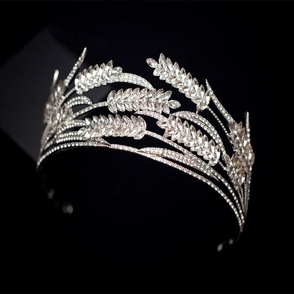 Coroa Tiara folhas de strass