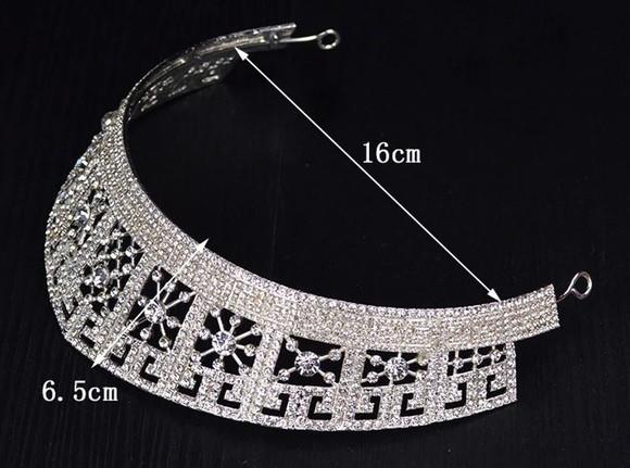 Coroa Tiara Quadriculado de Strass
