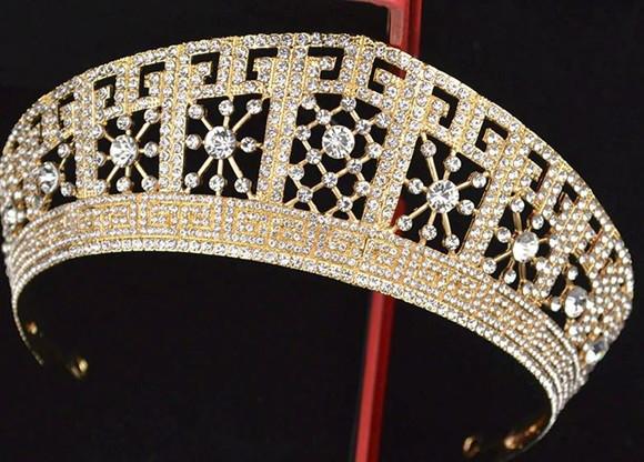 Coroa Tiara Quadriculado de Strass