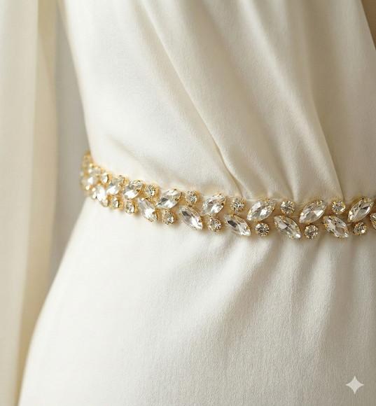 Corrente de Strass Folhas 90cm para Aplique