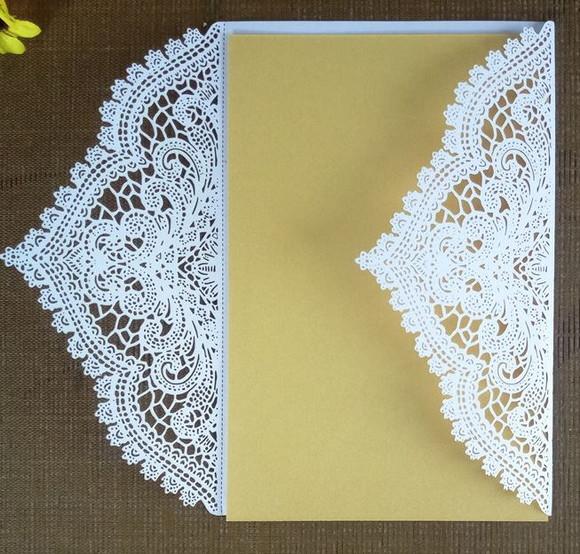 Kit com 10 envelopes rendados branco perolado