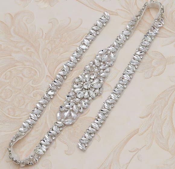 Kit Cinto e Dois Apliques de Strass com Pérolas Prata