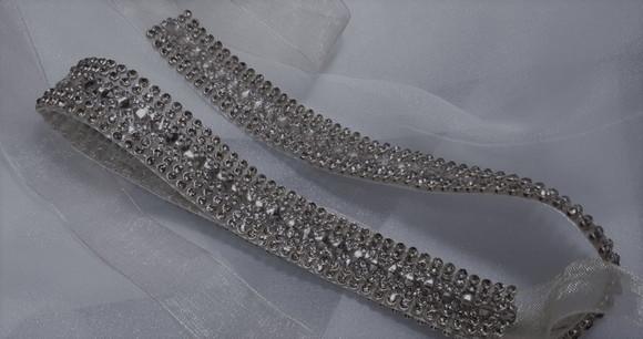 Kit com Cinto Grande (1m) e 2 Alças (40cm) de Strass