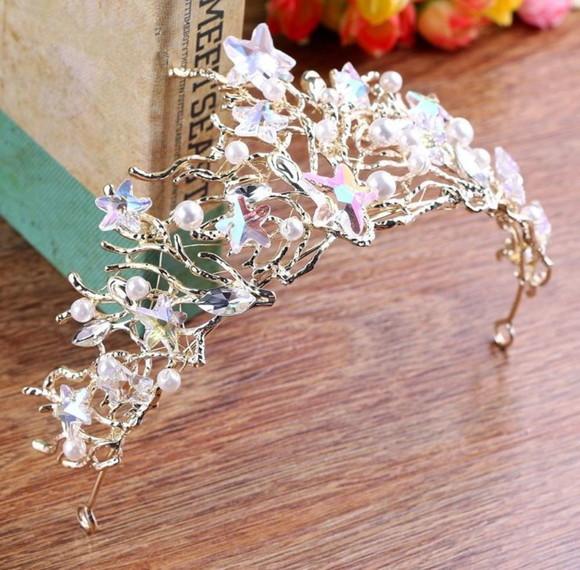 Tiara luxo cristal para casamento na praia