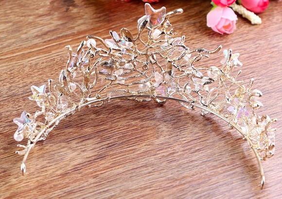 Tiara luxo cristal para casamento na praia