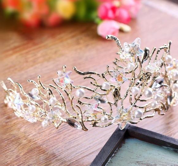 Tiara luxo cristal para casamento na praia