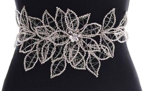 Aplique de Flores de Strass para Cinto ou Cabelo