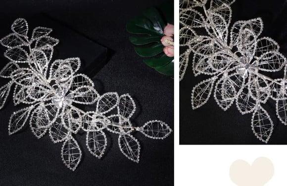 Aplique de Flores de Strass para Cinto ou Cabelo