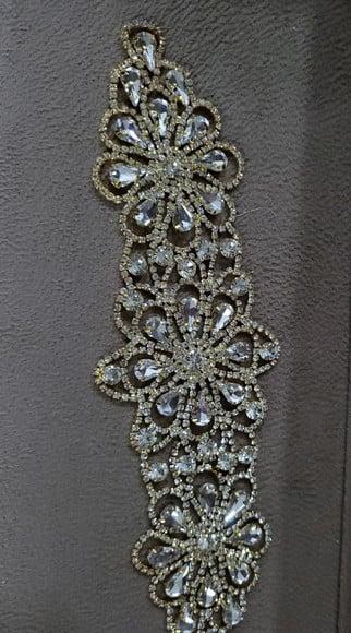 Aplique de Strass Dourado