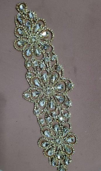 Aplique de Strass Dourado