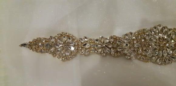 Aplique de Strass Dourado
