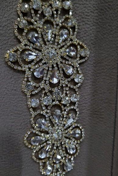 Aplique de Strass Dourado