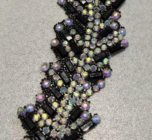 Aplique de Strass e Mini Espelhos 90cm
