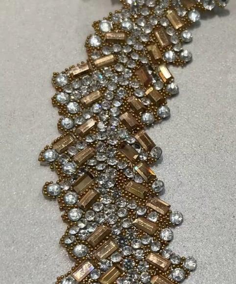 Aplique de Strass e Mini Espelhos 90cm