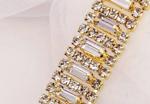 Aplique de Strass Fita de Cristal