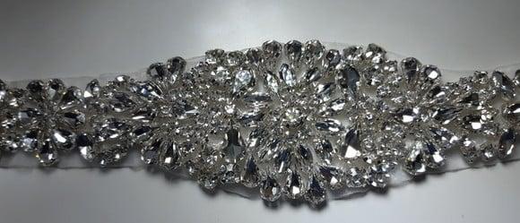 Aplique de strass Flores de prata