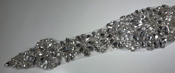 Aplique de strass Flores de prata
