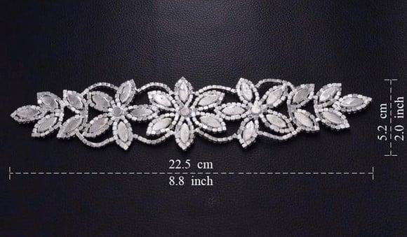 Aplique de strass Florido cor prata