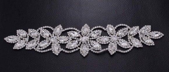 Aplique de strass Florido cor prata