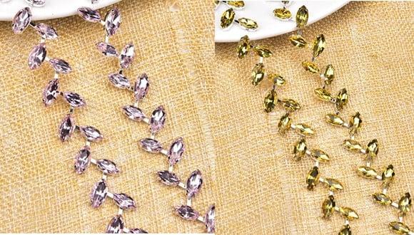 Aplique de Strass Folhas 7 Cores