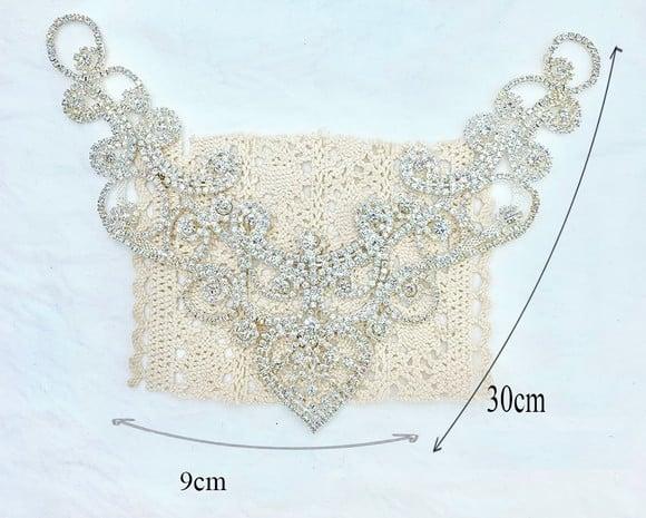 Aplique de Strass para Decote de Vestido de Festa