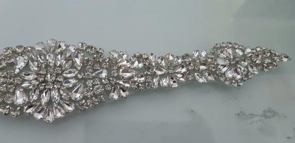 Aplique de strass para vestido de noiva ou festa PRATA