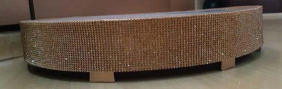 Base dourada espelhada 50 cm para bolo