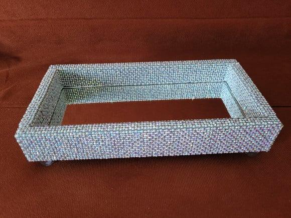Bandeja Espelhada Decorada com Strass Ab