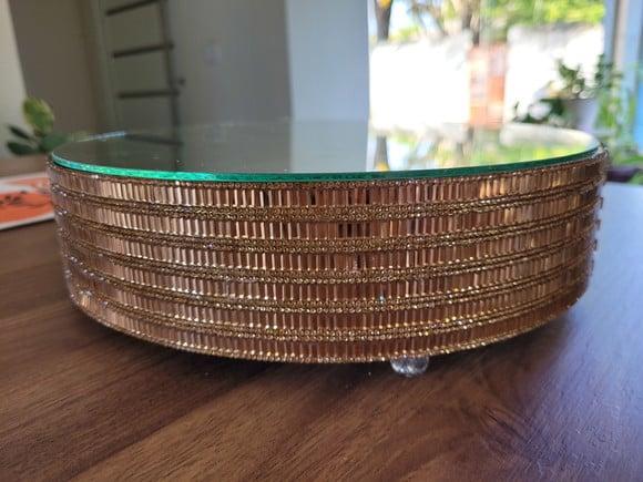 Base para Bolo Dourada com Espelho 30cm Promoção