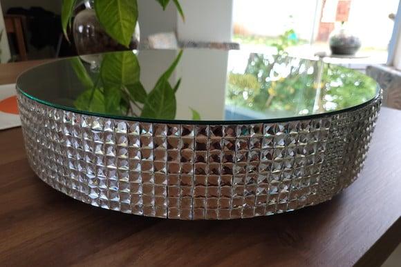 Base Prateada Boleira Espelhada 40 cm para Bolo