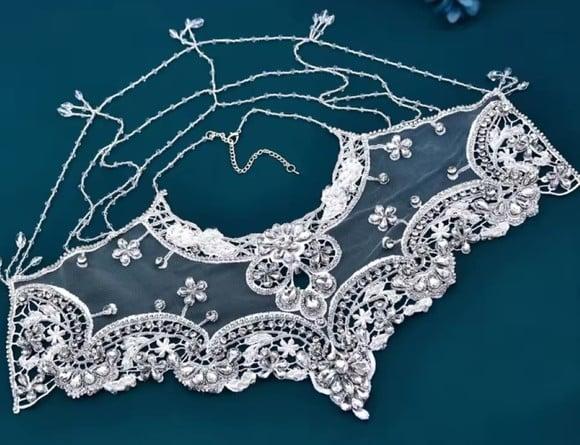 Capa de Ombro Bordada para Vestido de Noiva ou de Festa