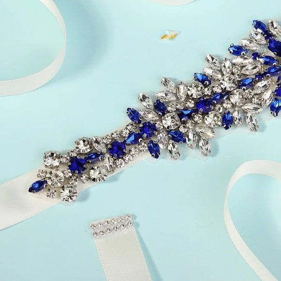 Cinto de Pedraria Azul e Prata