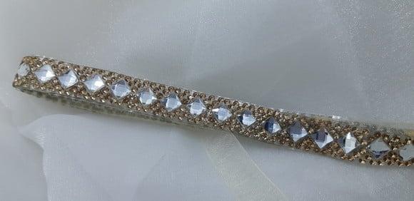 Cinto de strass dourado e prata 1 cm