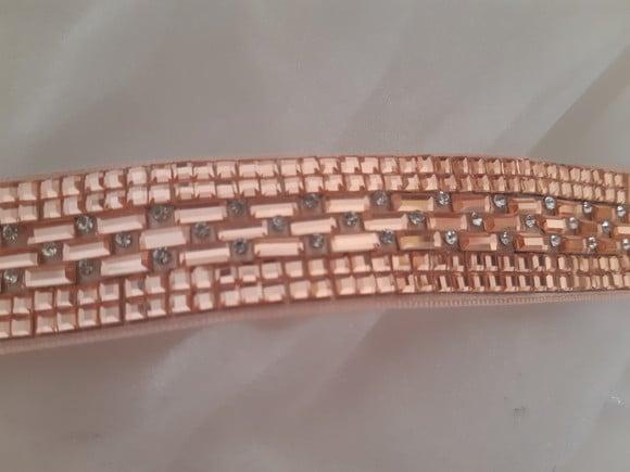 Cinto de Strass e Mini Espelhos Rosé Gold