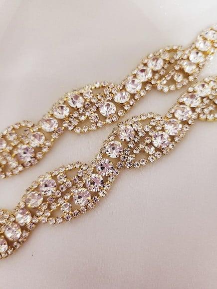 Cinto de Strass Dourado Trançado