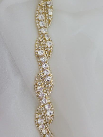 Cinto de Strass Dourado Trançado