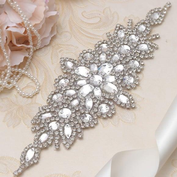 Cinto de Strass Flor Prata