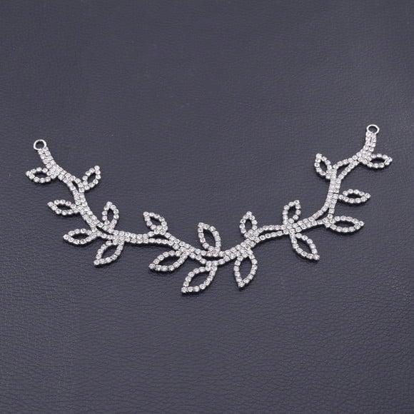 Cinto de strass folhas prata