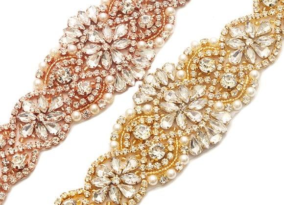 Cinto de Strass Grande Prata Dourado ou Rosé 57cm