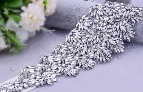 Cinto de Strass Luxo Bordado Largo