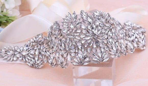 Cinto de Strass Luxo Bordado Largo