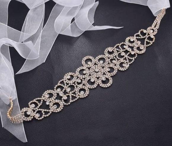 Cinto de strass luxo dourado