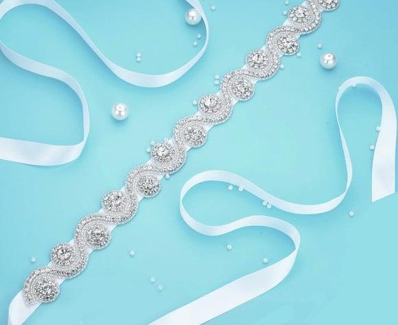 Cinto de strass ondas para vestido de noiva ou de festa