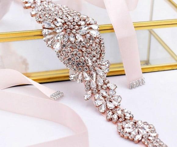 Cinto de Strass Luxo, Prata, Rosé ou Dourado
