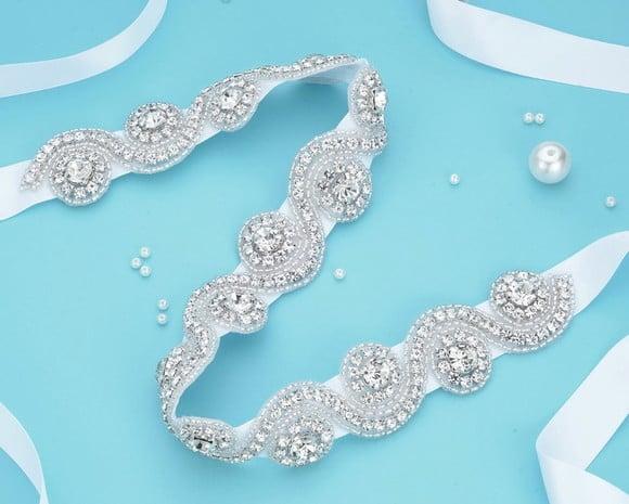 Cinto de strass ondas para vestido de noiva ou de festa