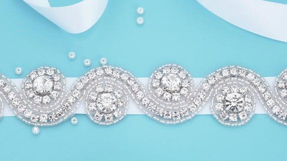 Cinto de strass ondas para vestido de noiva ou de festa