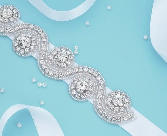 Cinto de strass ondas para vestido de noiva ou de festa