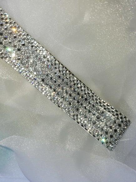 Cinto de Strass Prata 4cm Largura Cintura Toda